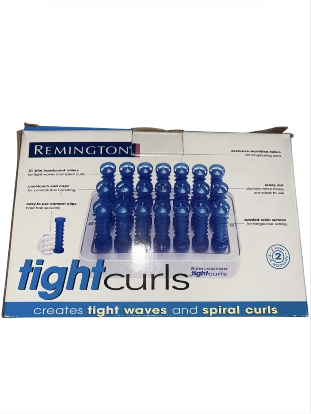 Remington Tight Curls 21 Slim Wax Core Hot Rollers & Clips H21SPN Pageant Cheer